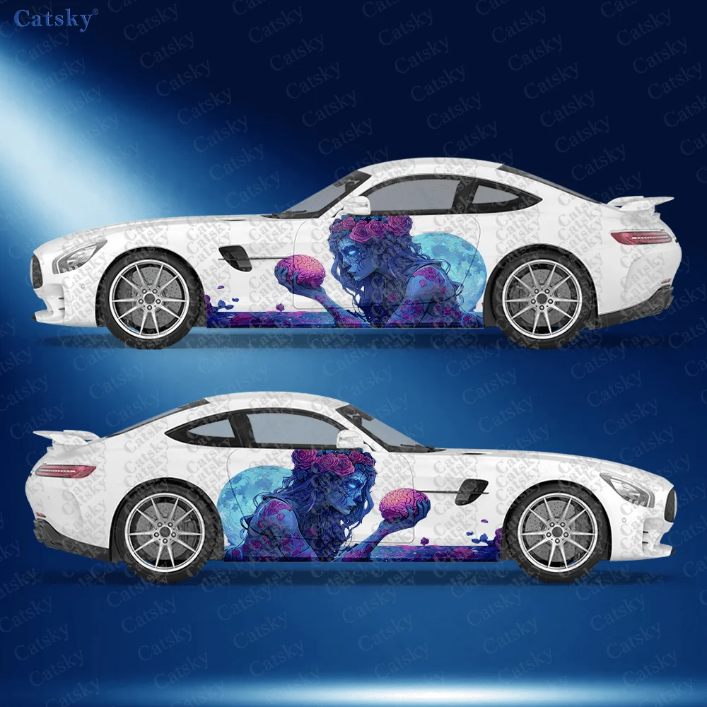 

CATSKY.2pcs.Стильные крутые автомобильные наклейки с изображением демона-самурая. | Самоклеящиеся водонепроницаемые и устойчивые к царапинам наклейки из ПВХ, модные D-образные