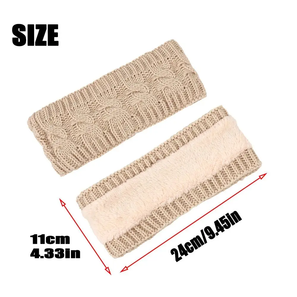 Fleece Lined Women's Cable Knit Headbands Gifts Keep Warm Soft Wide Hair Bands Elastic Thick Weave Headwraps Autumn