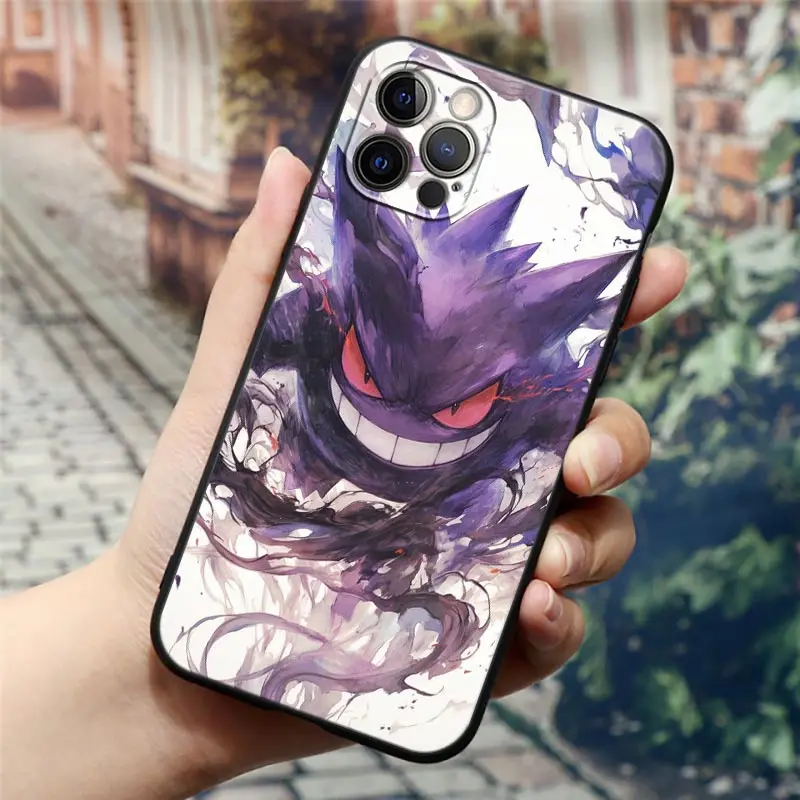 Pokemons Umbreons Gengars Draw Hülle für Apple iPhone 17 16 15 14 13 12 11 Pro Max X XS 7 8 Plus 17 Air 17Pro Rückseite Silikon