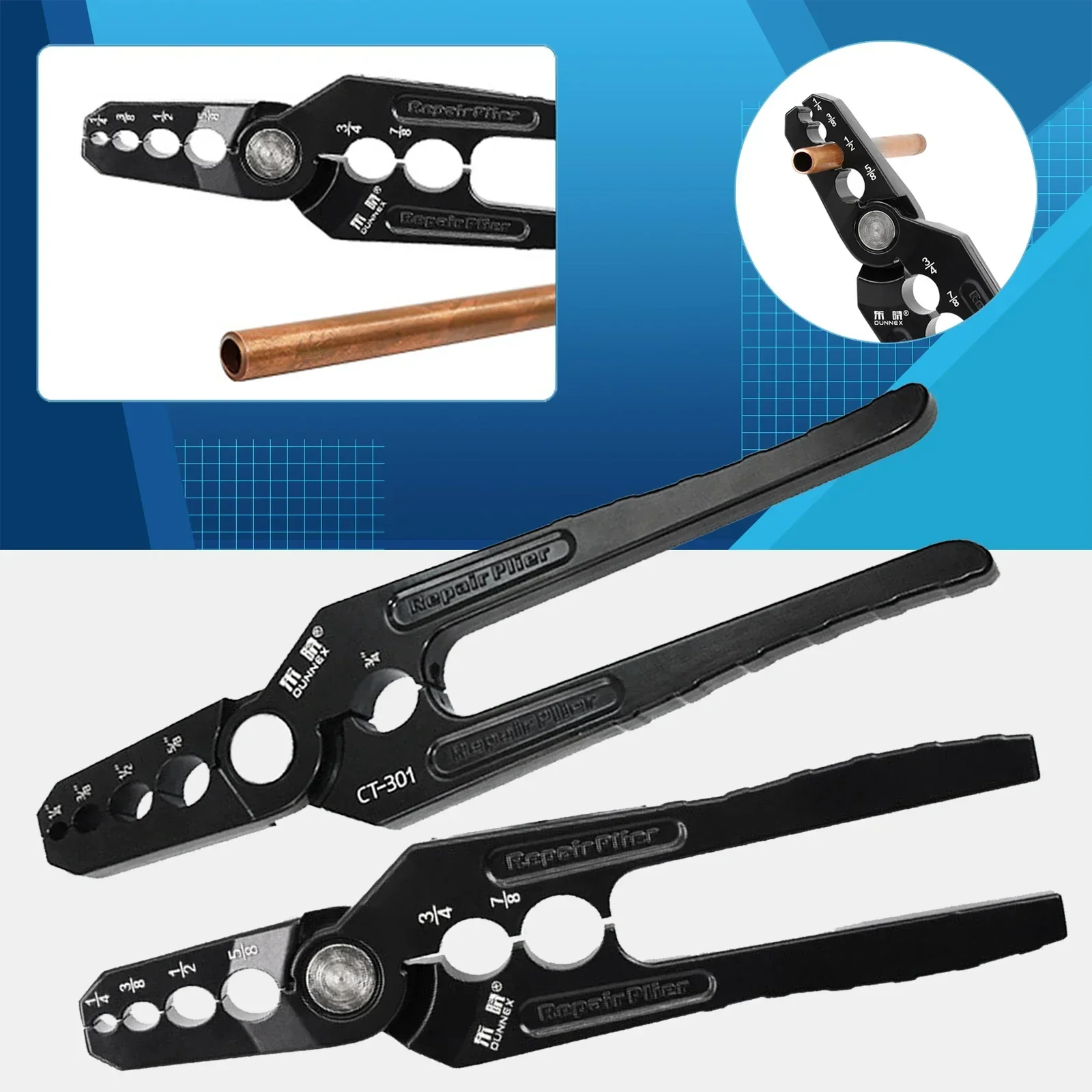 CT-301 Copper Tube Rounder Re-round Flat Copper Tube Repairer Folding Tube Repair Round Pliers Handmade Tools