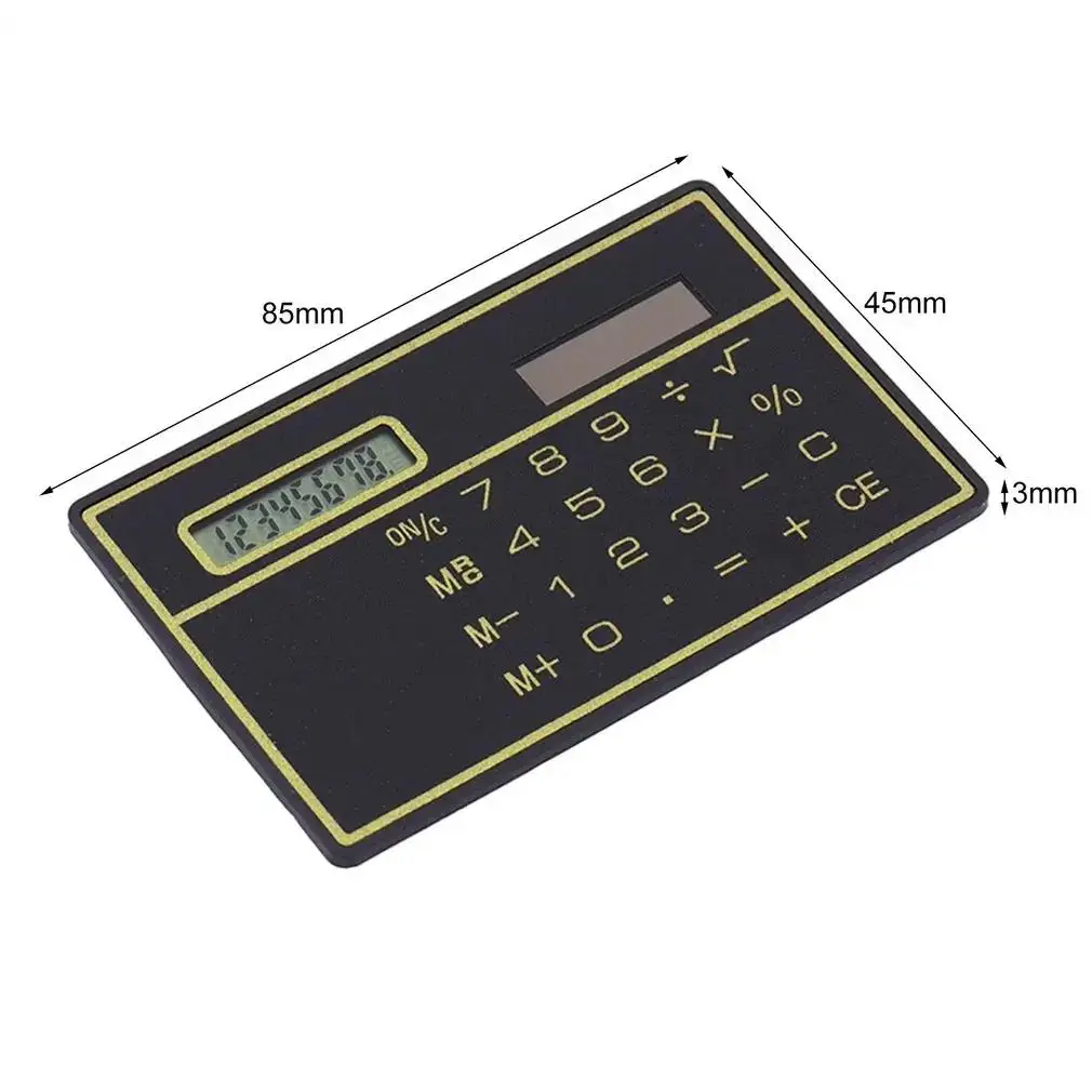 Calculadora de energia solar com tela sensível ao toque, 8 dígitos, ultra fino, cartão de crédito Design, portátil, Mini, negócio, escola, novo