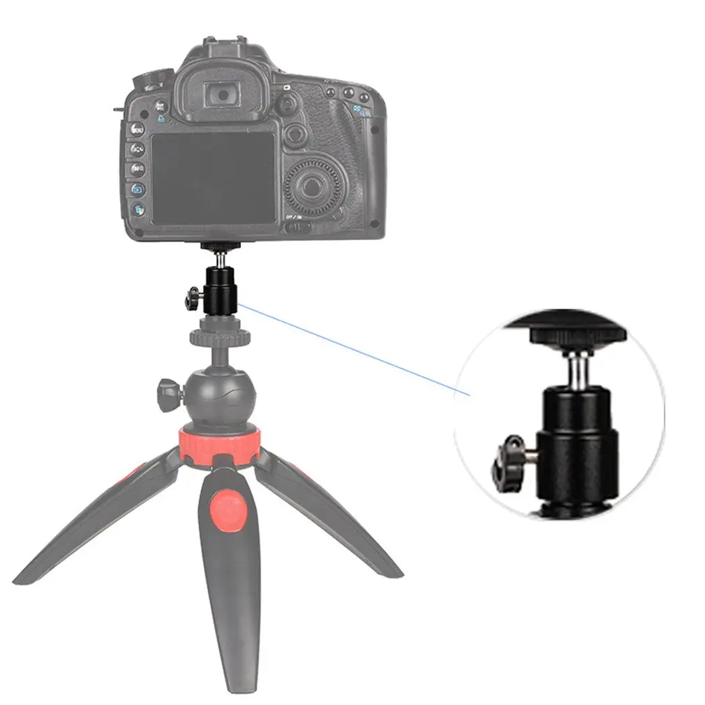 Photography Light Bracket Metal Hot Shoe PTZ Small Cloud Platform Bracket 1/4 Screw Interface Universal Ball Tripod Holder