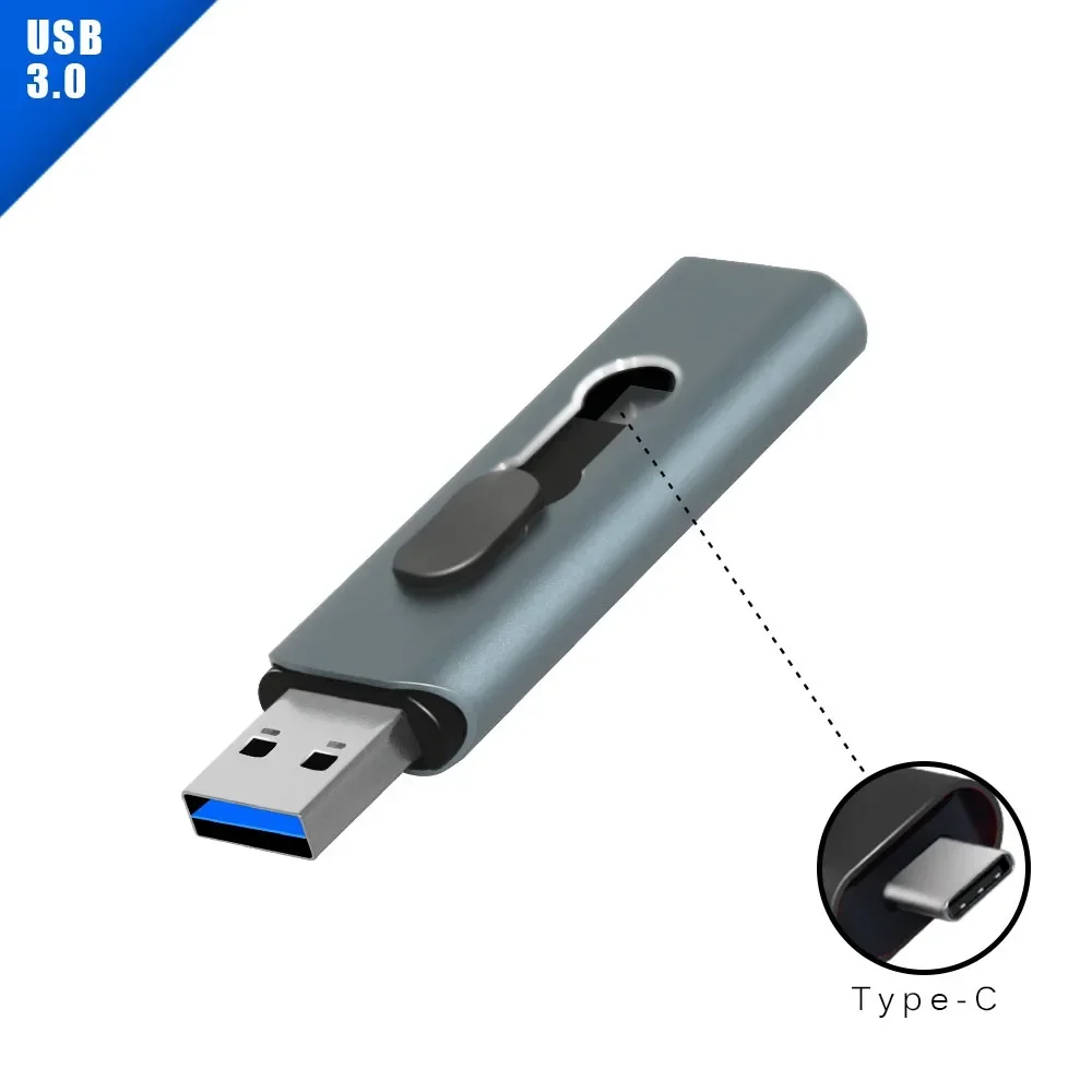 Typ c neues Push-Pull-Design USB 3.0 Flash-Laufwerk 3,0g 256g USB-Stick 64GB 32GB Metall Memoria USB 16GB 8GB Speicher Pen drive Cle USB