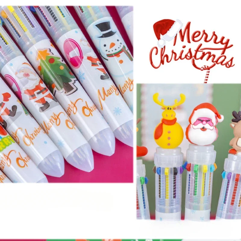 24/48PCS Cartoon Cute Christmas 10-colors Gel Pen Gift Pens Student Stationery Writting Supplies