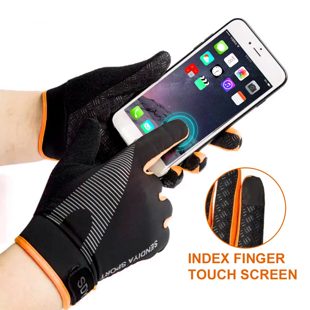 Anti-Slip Cycling Gloves Touch Screen Bike Gloves Sports Shockproof Mtb Road Full Finger Breathable Bicycle Glove for Men Woman