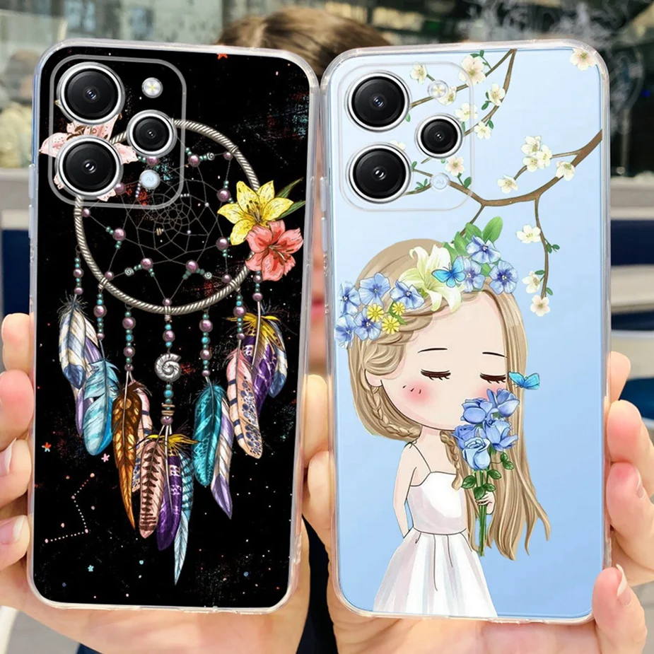 Cute Painted Cover For Xiaomi Redmi 12 Case Clear Silicone Soft Slim Phone Case For Xiaomi Redmi 12 Redmi12 Fundas 6.79'' Bumper