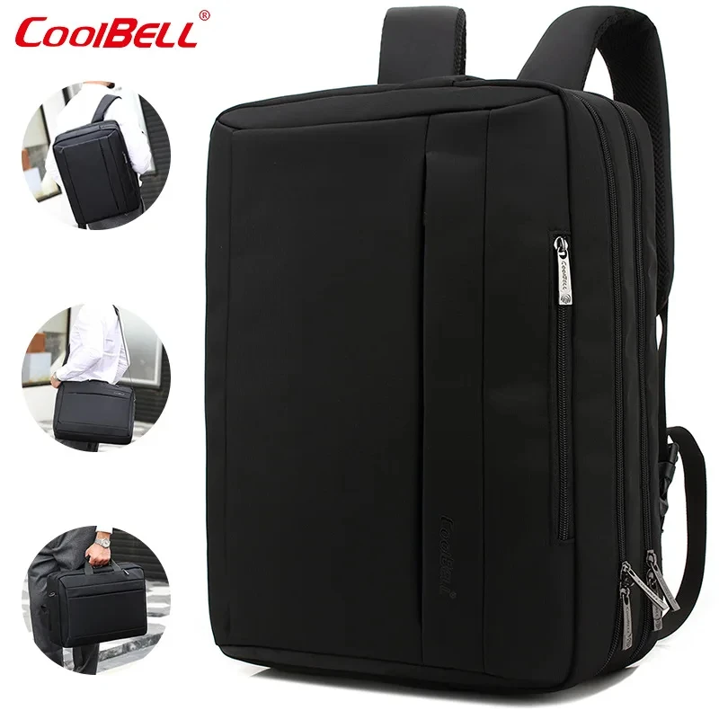 COOLBELLY-Mochila Laptop para Homens, Sacos Portáteis Multifuncionais, Lona, Impermeável, Nylon, Viagens de Negócios, 15.6 ", 17.3"