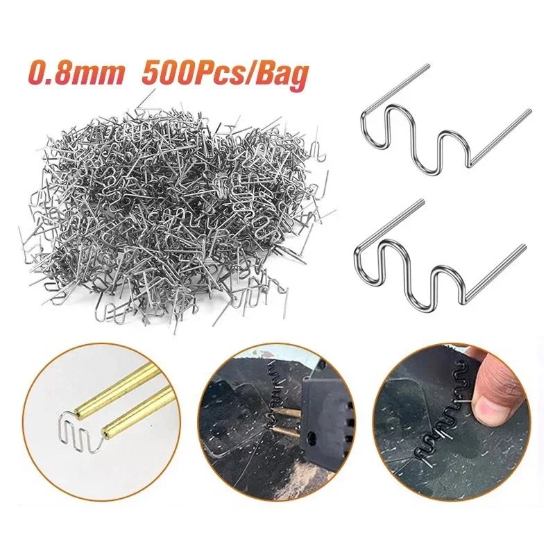 

500Pcs Auto Plastic Repair Welding Nails Car Bumper Repair Welded Stud Wave Nails Machine Welding Hot Repair Welding Nails