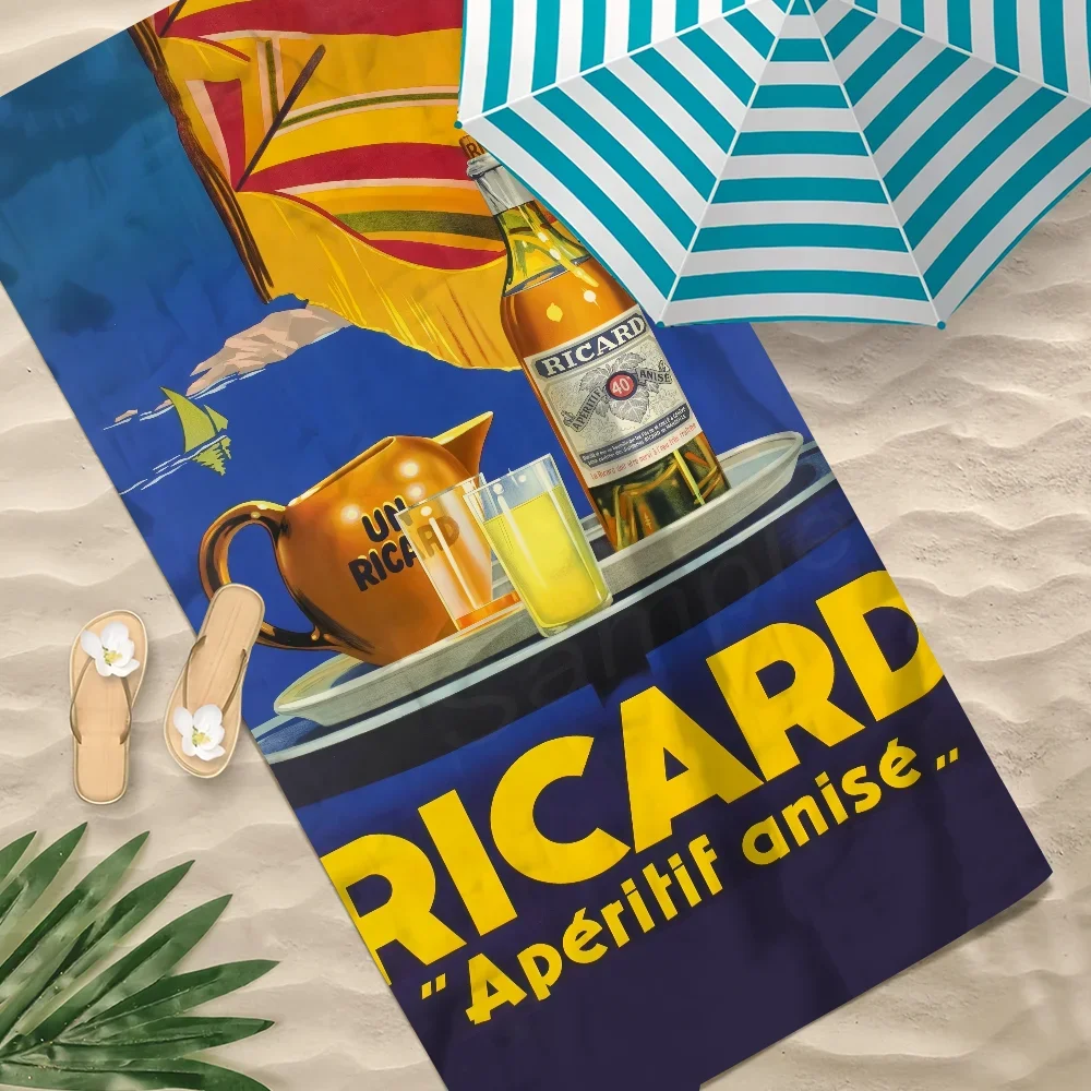 R-Ricard Beer Cool Towel Soft Pool Gift For Travel Gym Shower Camping Quick Dry Sports Large Beach Towel