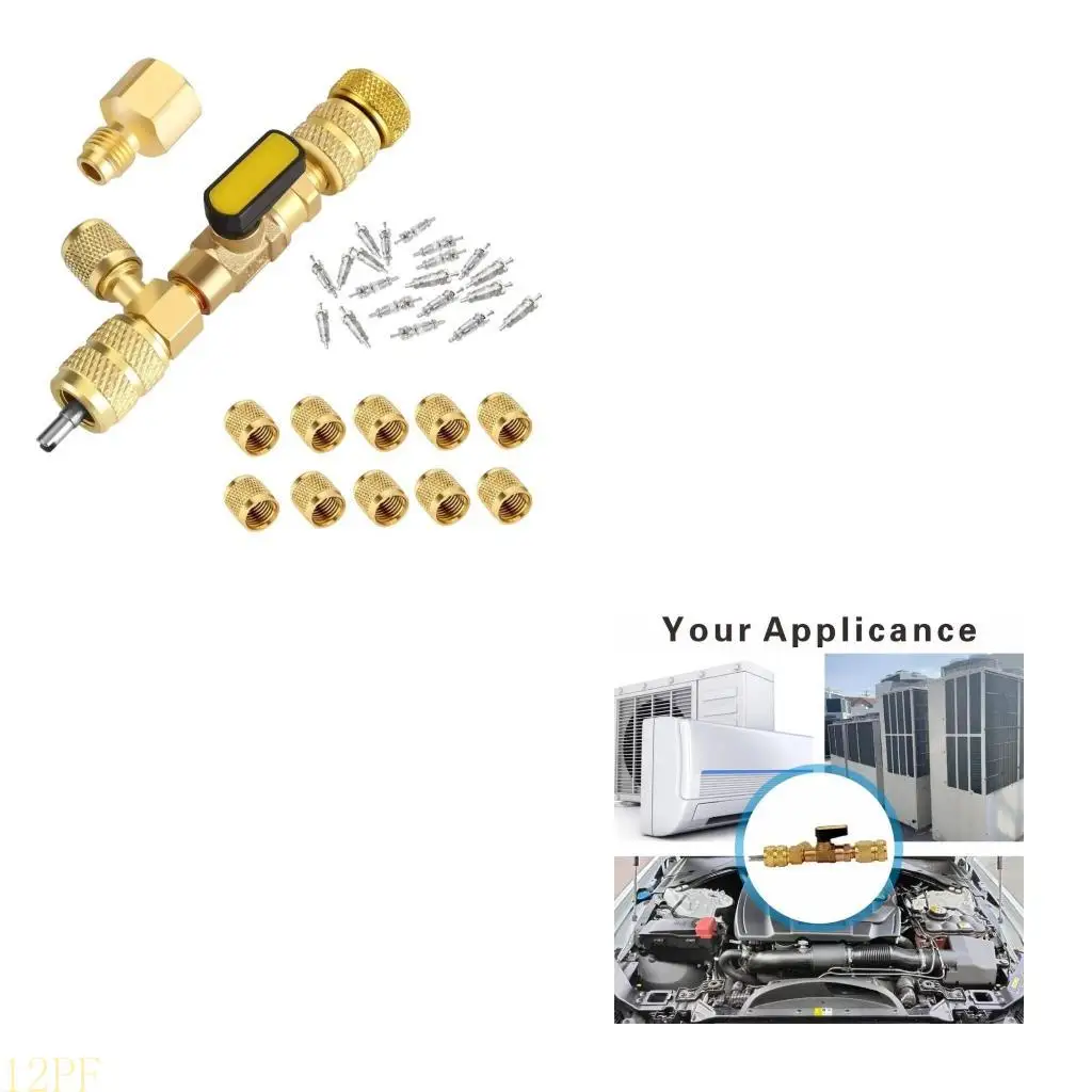 12PF Adapter Remover Installation Tool for R410A R22 R404A R407C R134A SAE 1/4 5/16 Port HVAC Car Disassembly Tool