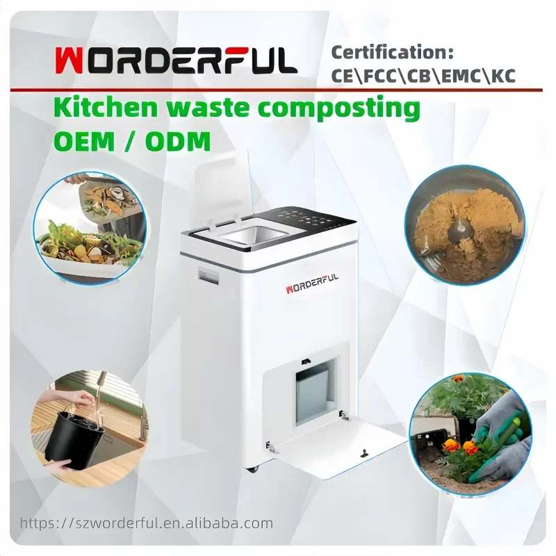 7L Electric Kitchen Food Waste Composter Machine Organic Fertilizer Maker Home Garden Composting Bin for Household Use