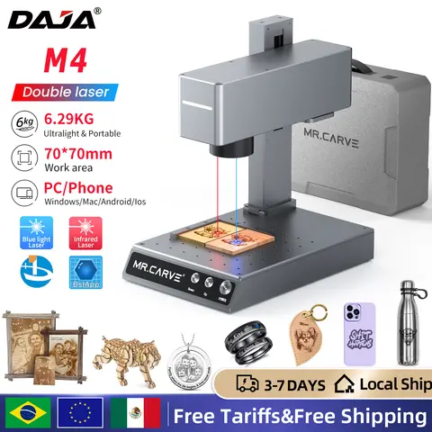 DAJA M4 PRO 섬유 마킹 기계 모든 재료 보석에 대 한 휴대용 듀얼 레이저 조각사 나무 금속 플라스틱 가죽 유리 반지 DAJA M4 PRO 섬유 마킹 기계 모든 재료 보석에 대 한 휴대용 듀얼 레이저 조각사 나무 금속 플라스틱 가죽 유리 반지