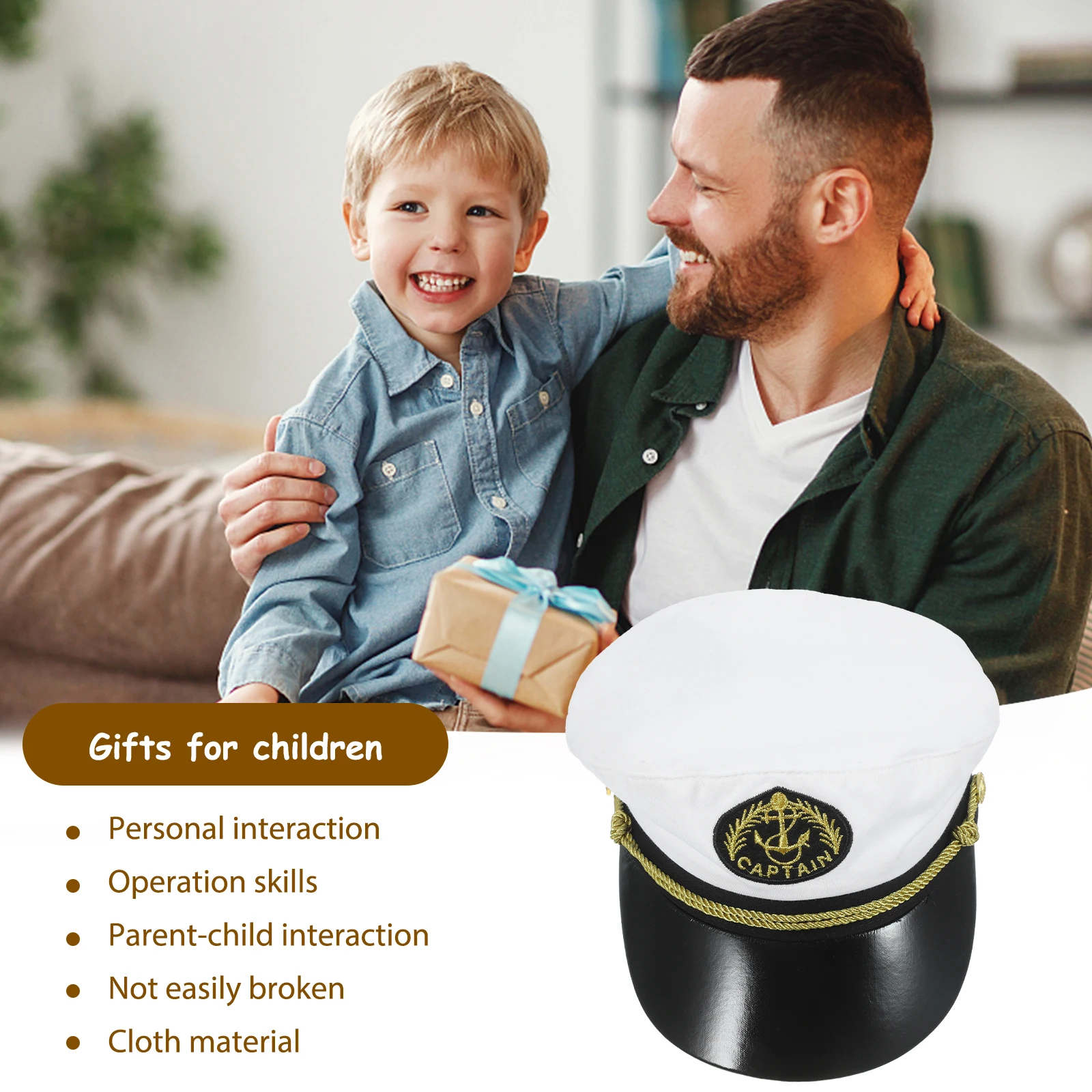 

Performance Hat Sailor Cotton Men Women Captain Costume Sun Hat Cosplay Prop Masquerade Role Play Occasions Durable Fashionable