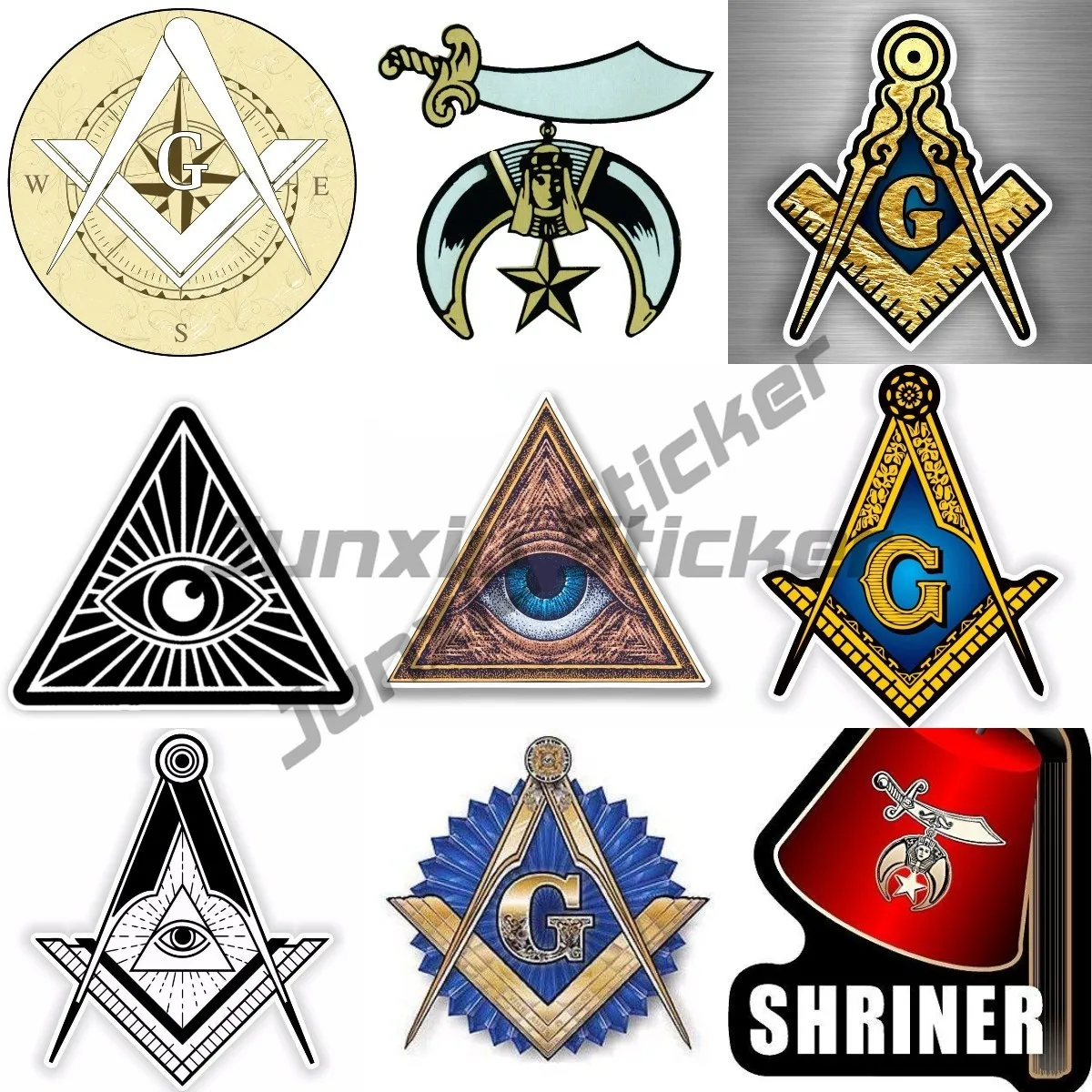 Masonic Masonic Square and Compass Car Stickers Car or Truck Window Laptop Decal PVC Decor