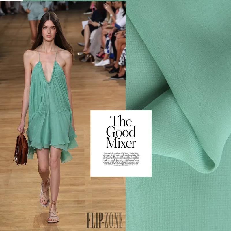 

Pine Green Chiffon Fabric Lightweight Soft Breathable Comfortable for Spring Summer Shirt Dress Gown DIY Fabric for Sewing