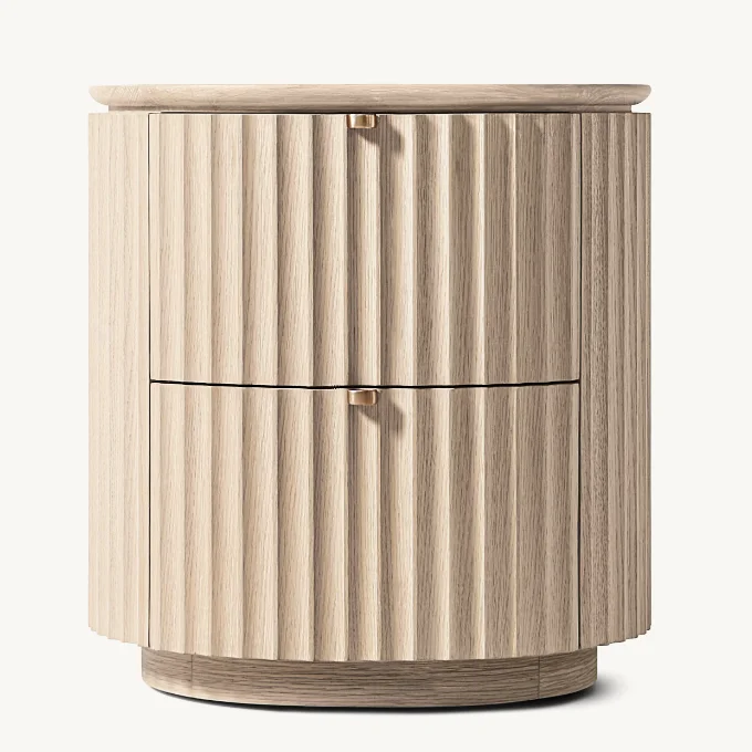 2024 منضدة بجانب السرير وأثاث غرفة النوم المنزلية من خشب البلوط الصلب الفاخر #3