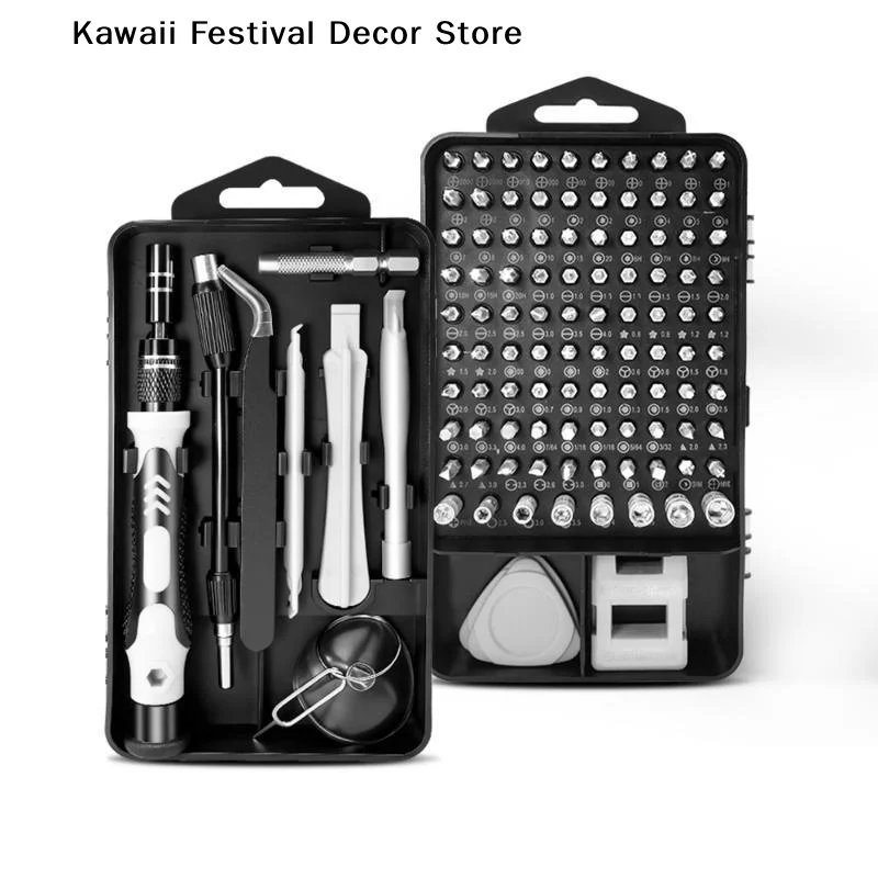 Multi-functional 115 In 1 Precision Screwdriver Set With Magnetic Bits Anti Slip Handle For Phone Laptop Small Electronic Repair