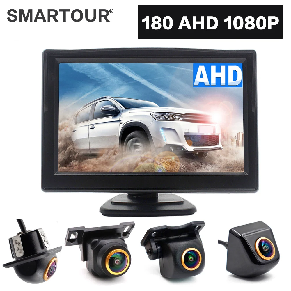 

Smartour Car Monitor 5" AHD Display for Rear View Camera Color TFT LCD HD Screen+AHD 1080P Car Reverse Camera HD Night Vision