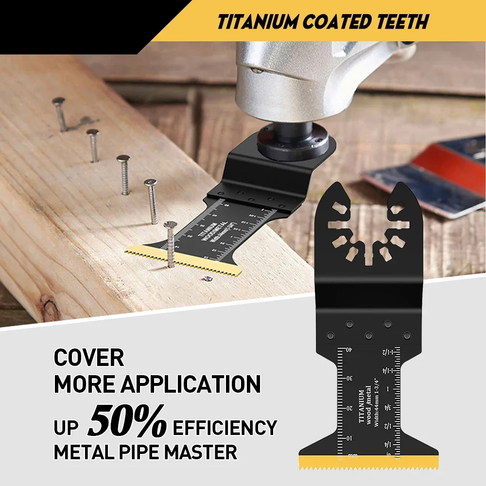 Titanium Oscillating Blades 5PCS - Durable Multi-Tool Saw Blades for Cutting Wood, Metal, Nails & Plastic - Universal Fit