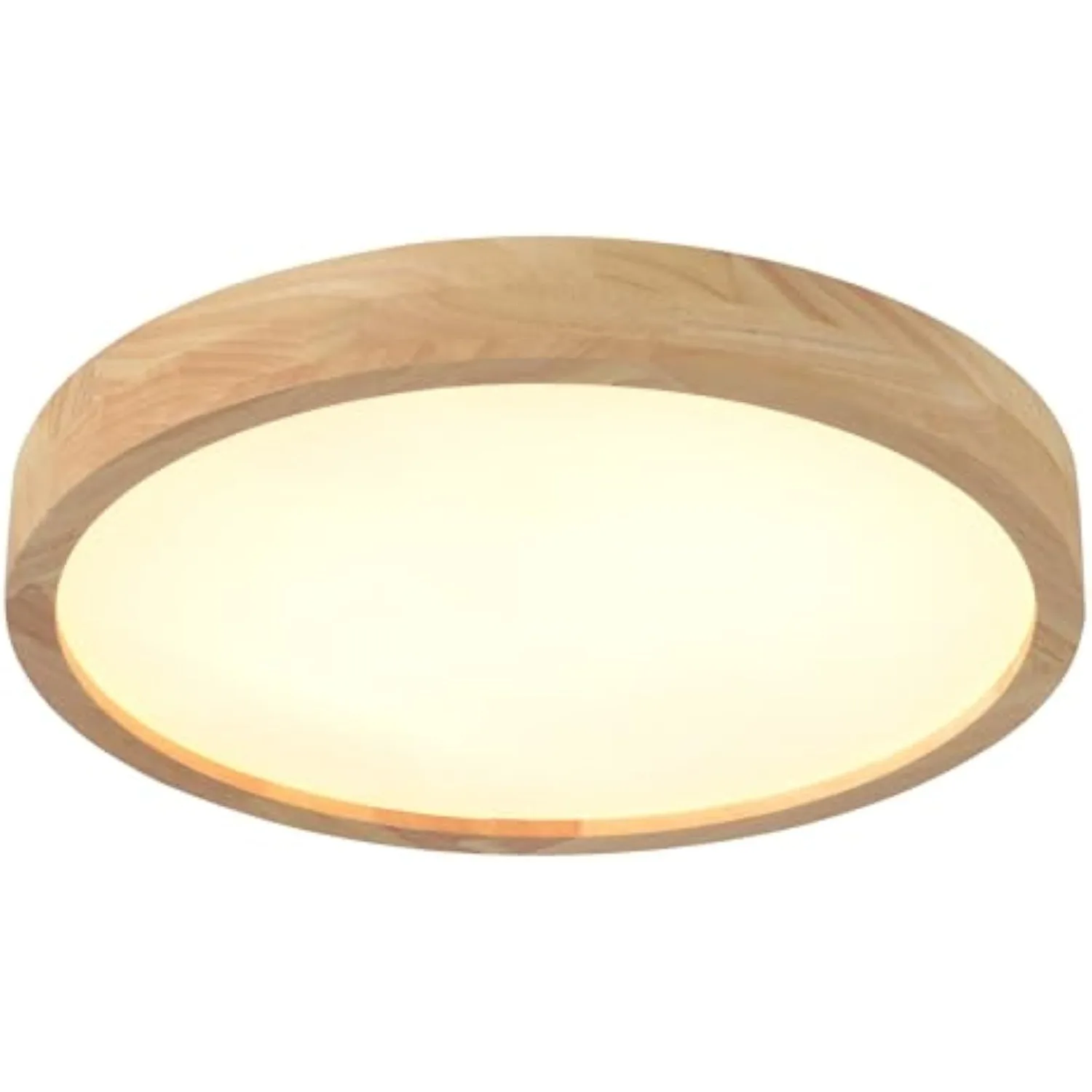 Wooden LED Ceiling Light Modern Round Ceiling Lamp Dimmable LED Ceiling Light(3000K-6000K) for Hallways Bathrooms Corridors