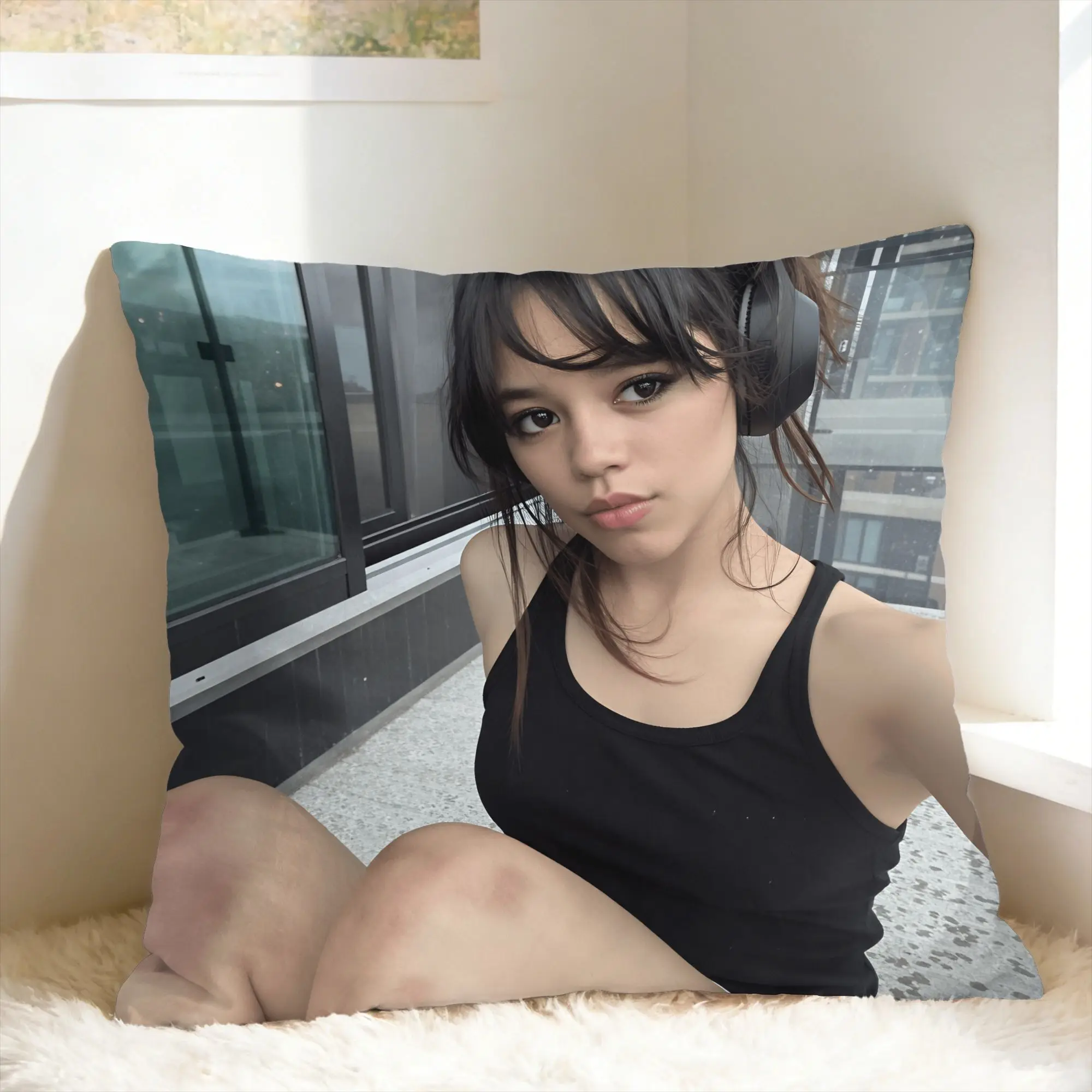 Pillow Case J-Jenna O-Ortega Graphic  Pillow Cover For Living Room Chair Morden Pillowcases