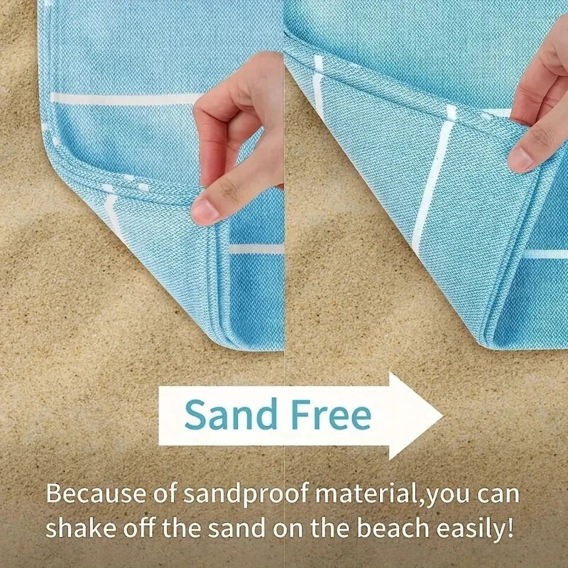 Oversized Turkish Beach Towel 100x180cm - Quick Dry & Sand Free with Tassel Design, Lightweight Essential for Travel view 5