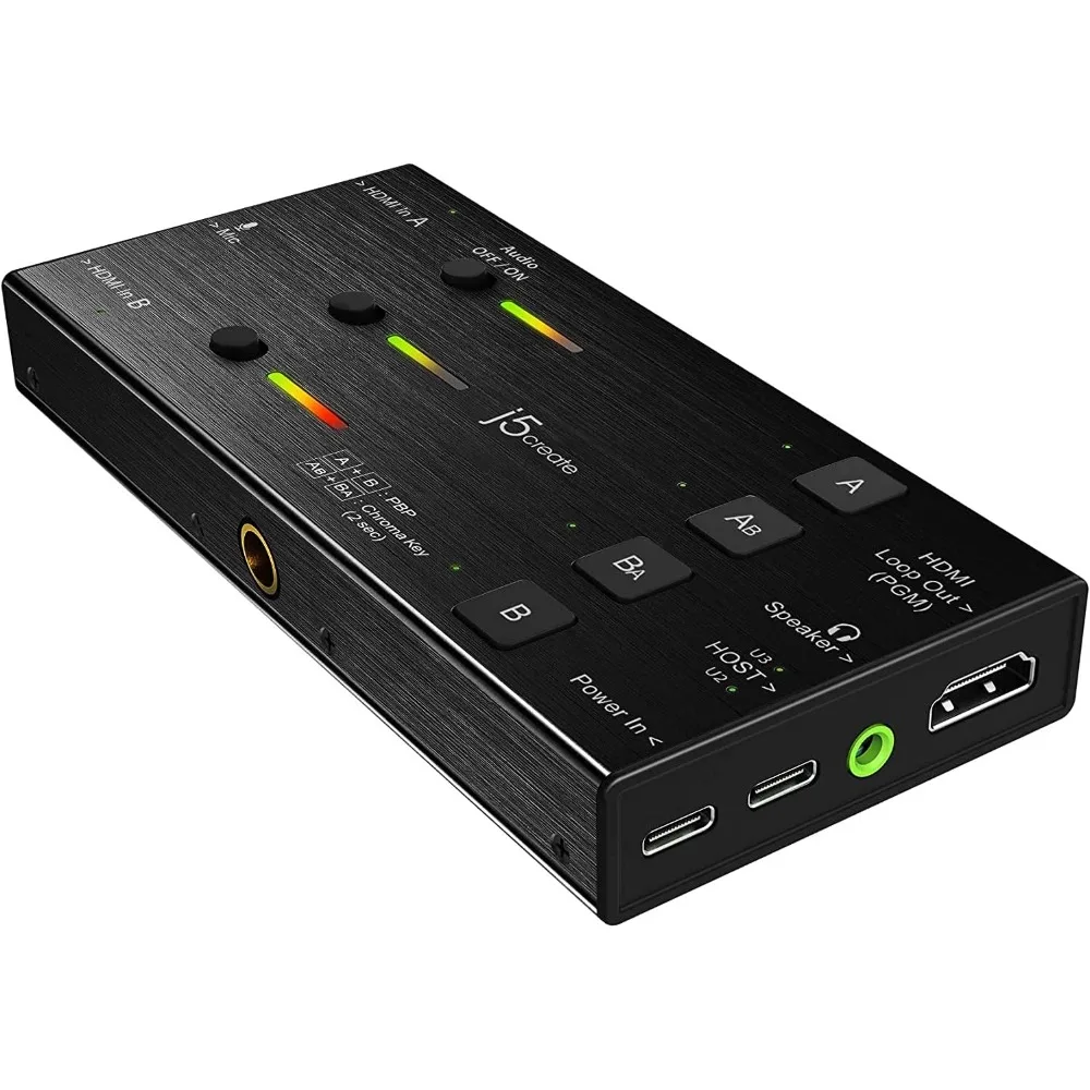 Live Video Capture Card - Dual to USB-C, Supports 1080p 60Hz Video and Audio Recording, Power Delivery 60W Pass Through