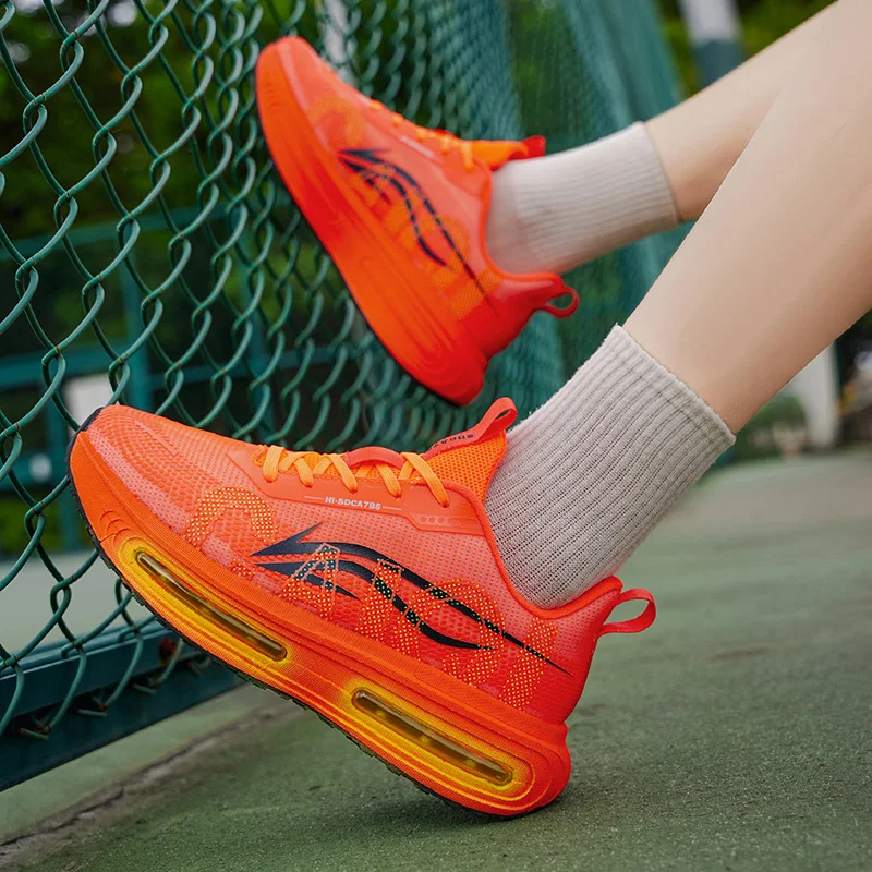Chaussures de course légères à coussin d'air pour Couple, baskets en maille de course respirantes et absorbant les chocs, à rebond et à plaque de carbone