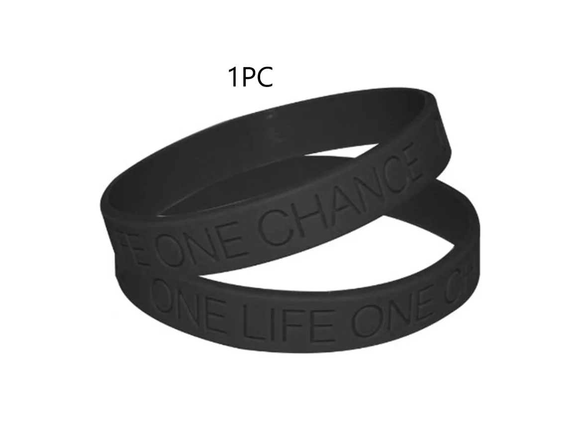 1pc one life one chance silicone bracelet rubber wristband
