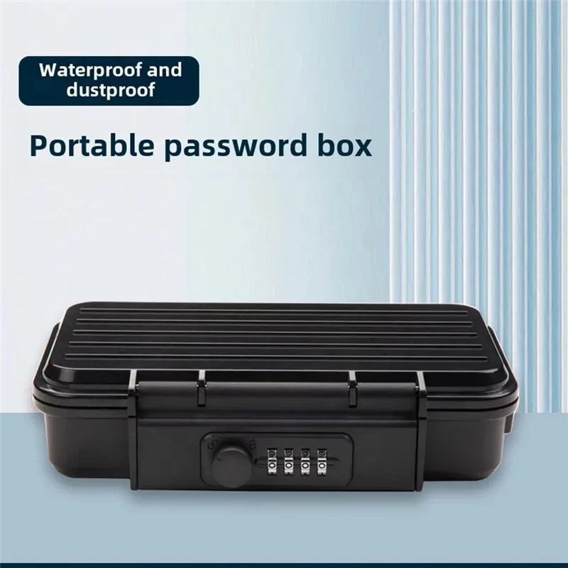 Лучшие предложения Открытый портативный дорожный сейф Большая емкость Сейф безопасности Код Водонепроницаемый замок для ключей со съемным тросом Рука