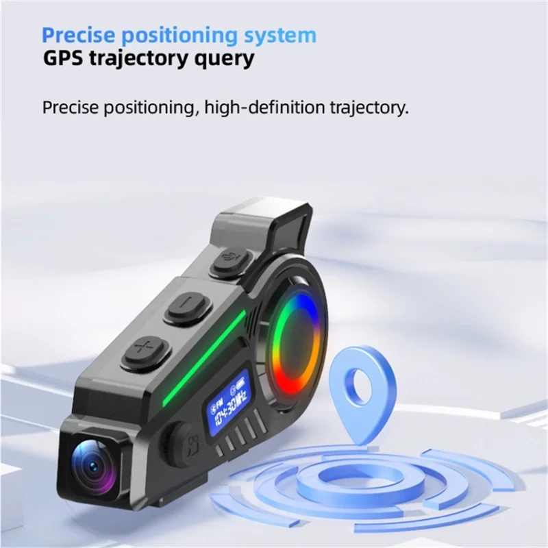 1080P RGB دراجة نارية سماعة خوذة واي فاي DVR بلوتوث V5.4 يدوي دعوة راديو FM لتحديد المواقع التاريخ المسار TF بطاقة مسجل فيديو