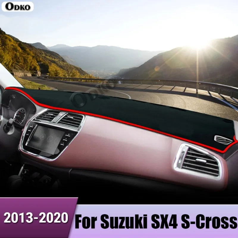 Car Dashboard Cover Avoid Light Pad Anti-UV Carpet For Suzuki SX4 S-Cross 2013 2014 2015 2016 2017 2018 2019 2020 Accessories