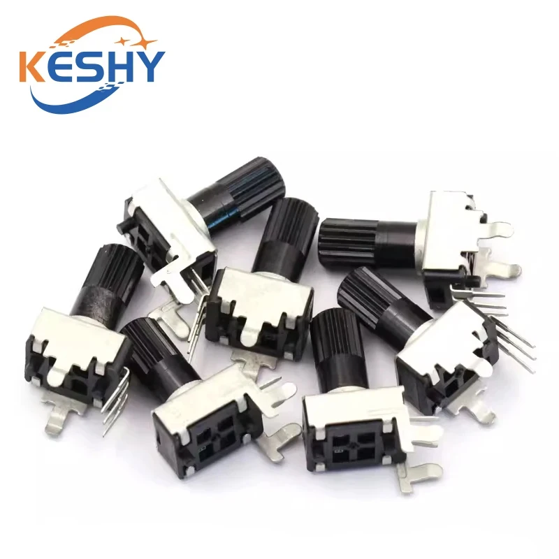 5PCS 0932 Potentiometer Adjustable Resistance Speed Regulation Vertical Horizontal 5K 10K 50K 100K 3 Pin Long Shank RV09 Knob