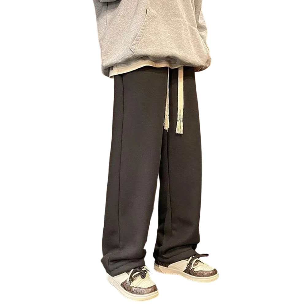 

Men Fleece-lined Thickened Sweatpants Casual Pants Straight Loose Warm Trousers