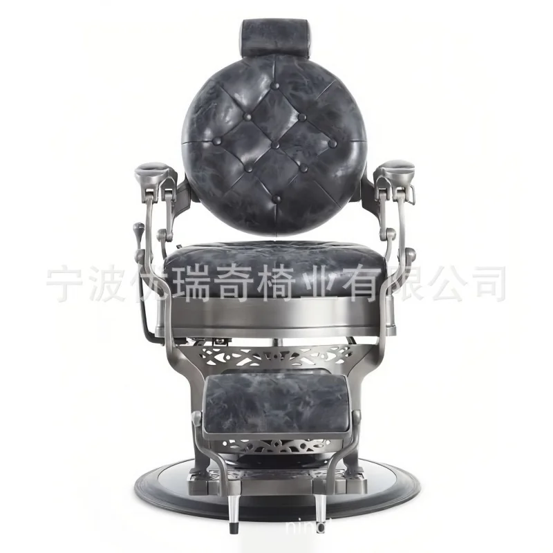 

Роскошное парикмахерское кресло из алюминиевого сплава, откидное, для масляных процедур, для стрижки волос, сверхпрочное металлическое кресло для груминга, высококлассное кресло для бритья