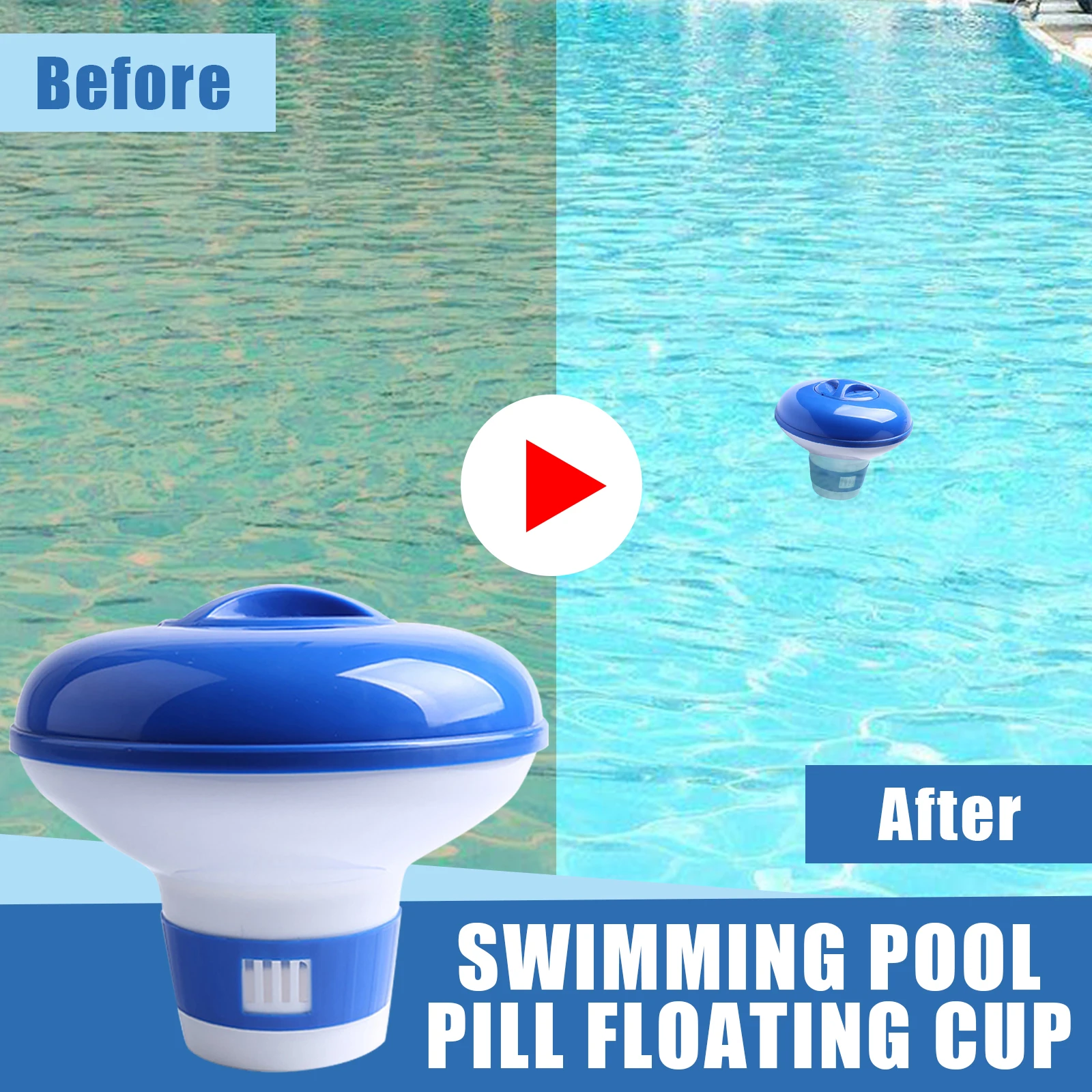 Floating Pool Chlorine Dispenser Adjustable Flow Vents Chemical Tablet Holder for Swimming Pool Spa Hot Tub Sanitizer image 4