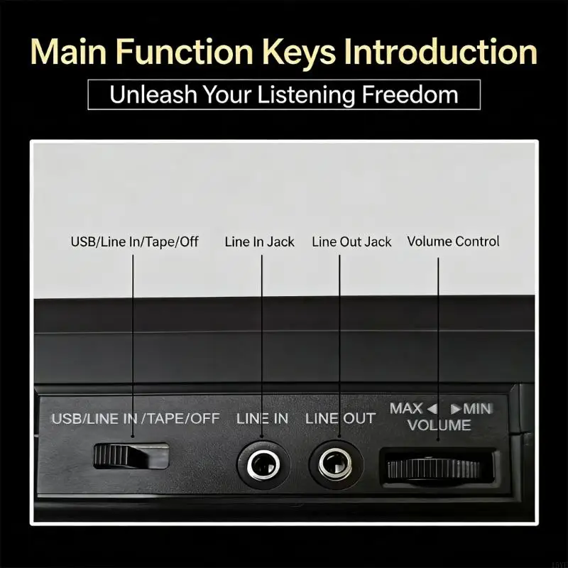 

Portable Tape Player Retro Cassette Recorder with USB Port for Sound Playback