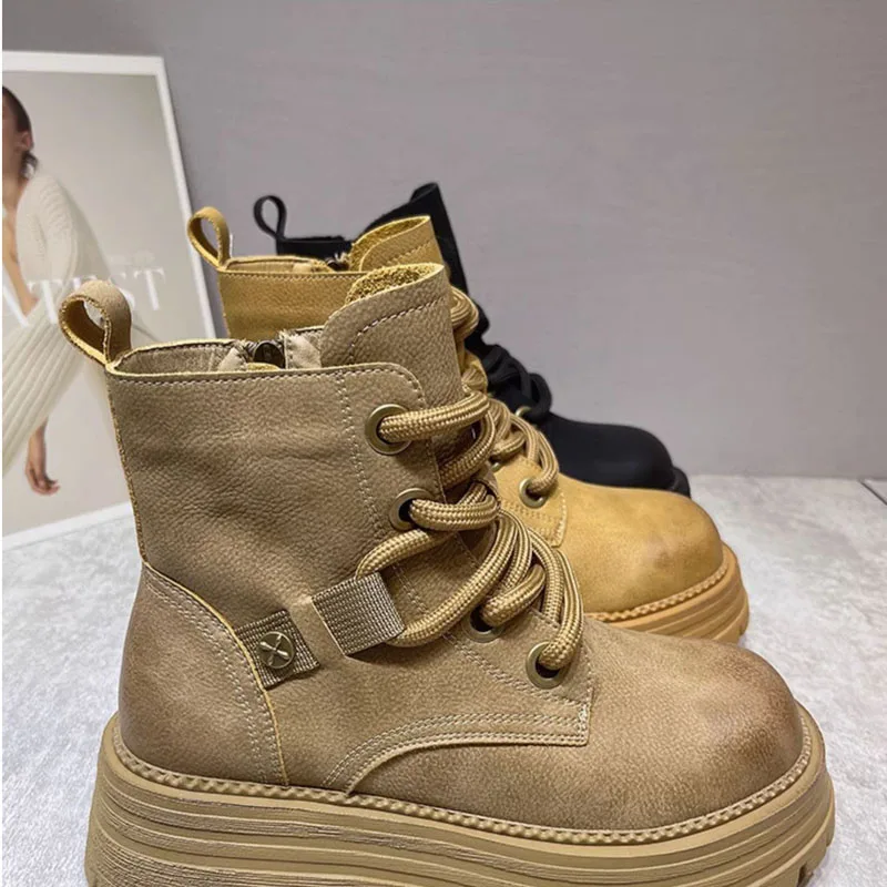 Kids Boots Autumn Winter Toddler Girls Fashion Brand Middle Calf Boot Children High Top Genuine Leather Warm Shoes Soft Platform