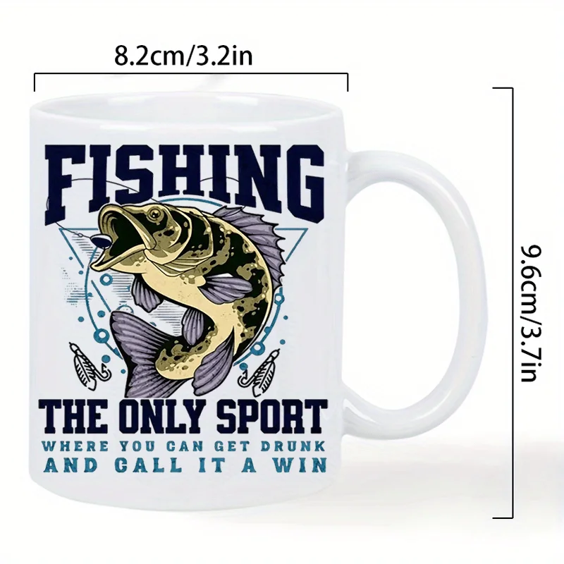 Fishing Is My Therapy" Coffee Mug 11oz – White Ceramic Cup for Angler Dad, Father's Day Birthday Gift, Dishwasher Safe - view 2