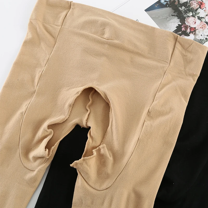 Women\'s Pantyhose Open Crotch Sexy Spring Autumn Warm Unbreakable Thick Plus Size Open Tights Anti-hook Silk Pantyhose Women