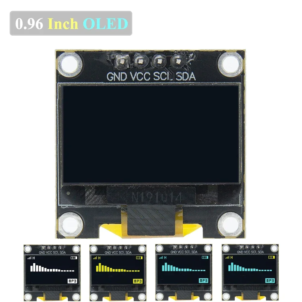 0.96- inch IIC Serial White OLED Display Module 128X64 I2C SSD1306 LCD Screen Board GND VCC SCL SDA 0.96" for arduino oled black