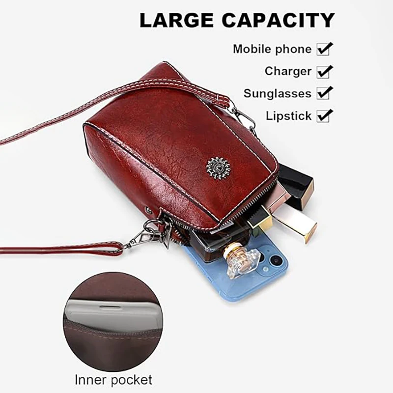 PU Women\'s Shoulder Bag Crossbody Mobile Phone Bag Multifunctional Storage Bag Waterproof and Anti Fouling Organizer Bag