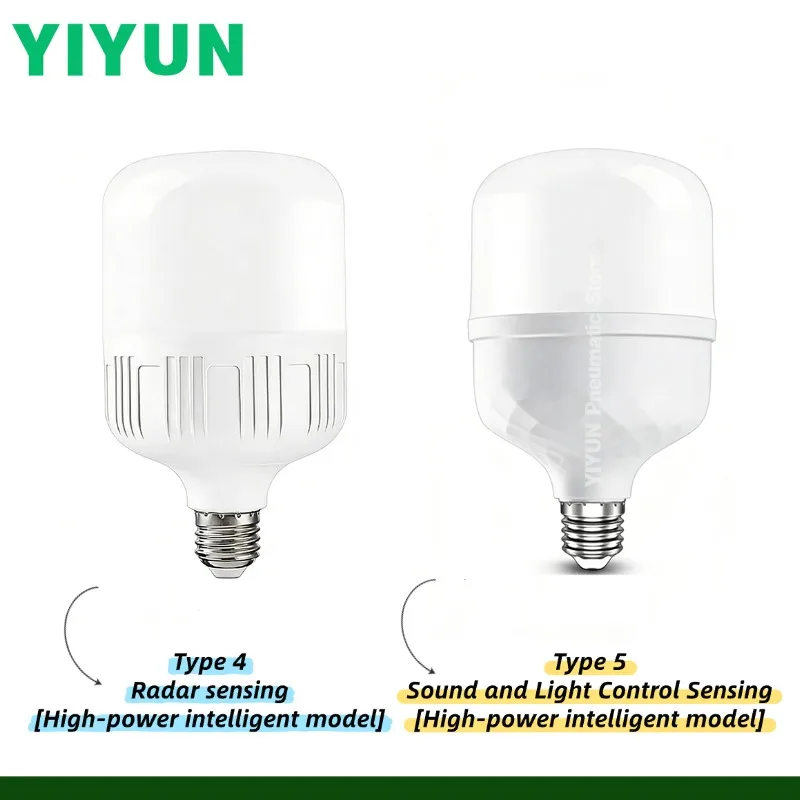 1pc Motion Sensor Light Bulb PIR Infrared Radar Sound Activated LED Bulb Auto On/Off Smart Lamp for Stair Hallway Night Light