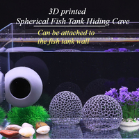 Creatives 3D Printed Hideouts Cave Shelter for Small Fish Shrimp, Aquarium Ornament Fish Tank Decorations with Suction Cups