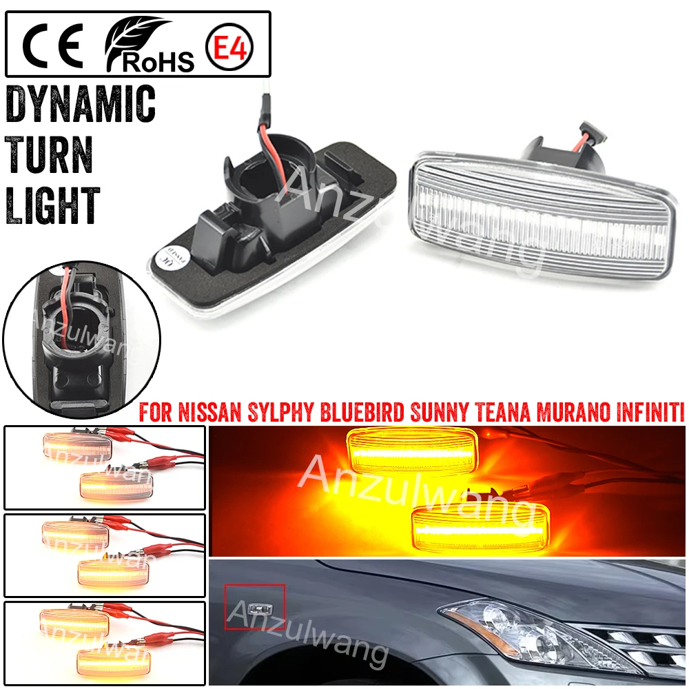 

Dynamic Turn Signal Indicator Side Marker Lights For Nissan Sylphy(Almera) Bluebird Sunny For Infiniti FX35/FX45(S50 series)