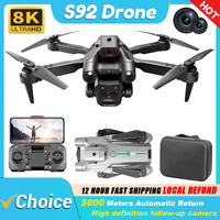 KBDFA S92 Triple Camera HD 1080P Drone Esc Obstacle Avoidance Brush Motor WIFI FPV Optical Flow Remote Control Quadcopter Toys