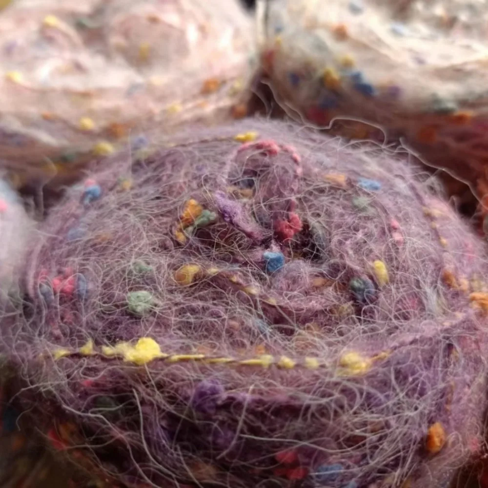 Bean Yarn Candy Special Thread Medium Thick Mohair Woven Sweater Jacket Scarf Material Thread Ball 50g