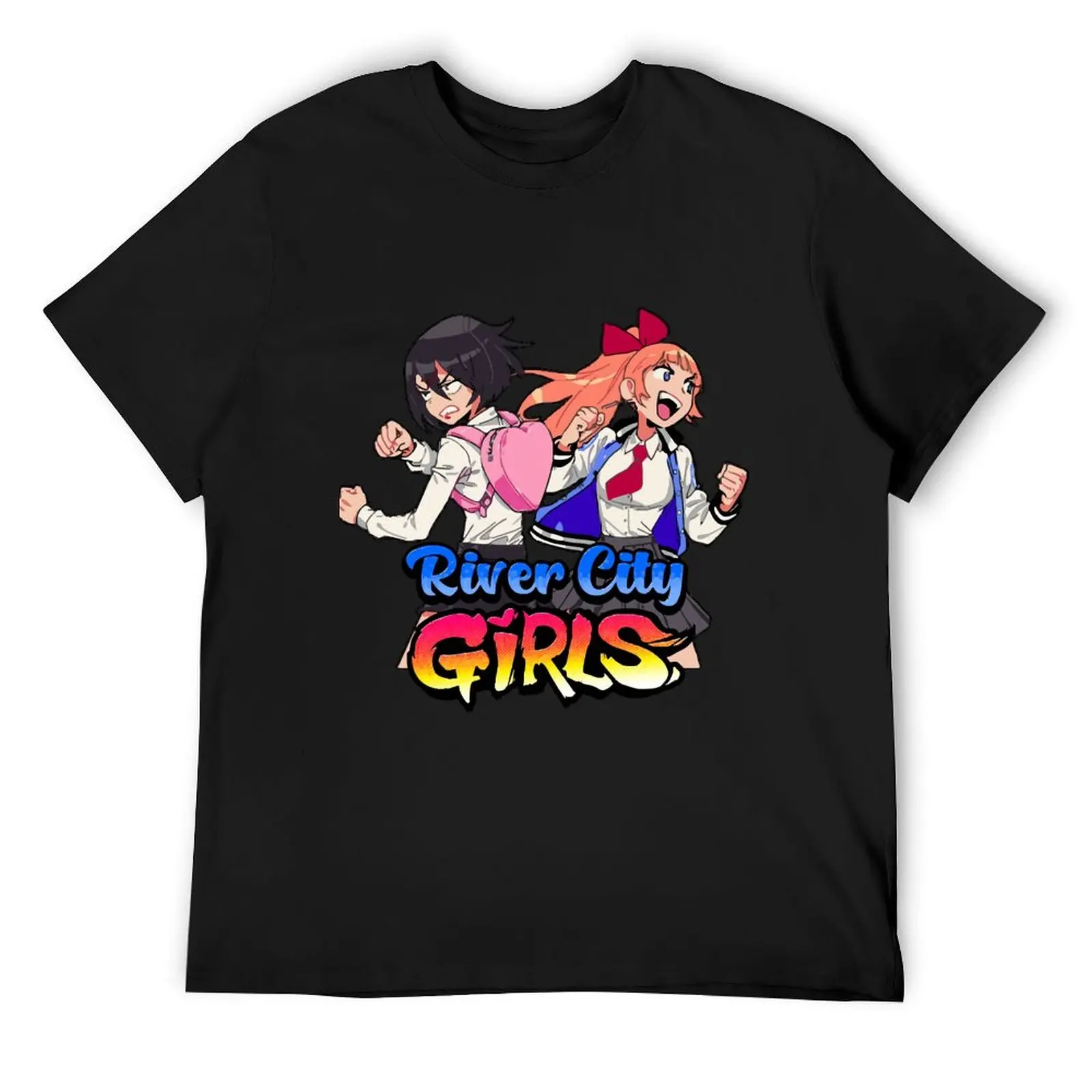 River City Girls: Misako and Kyoko w/ Logo T-Shirt customs plus size clothes boys whites shirts graphic designer t shirt men