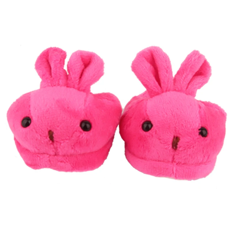 43 Cm Doll Clothes Shoes Lovly Rabbit Fuzzy Slipper Hole Shoes Fit 18 Inch American Baby New Born Doll Accessories Gift for Girl