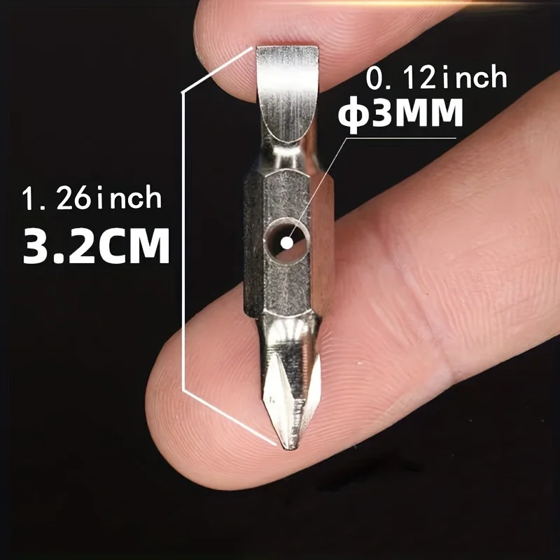 1pc Mini Metal Multi-functional Pocket Repair Tool, Portable Keychain Screwdriver Set with Slotted & Phillips Cross